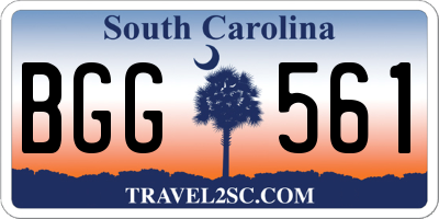 SC license plate BGG561
