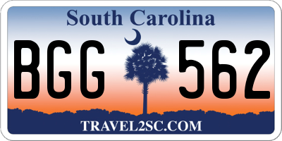 SC license plate BGG562