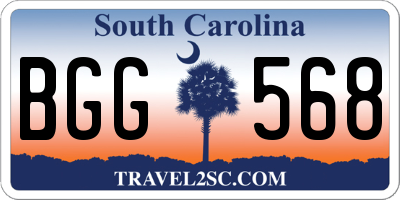 SC license plate BGG568