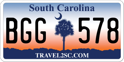 SC license plate BGG578