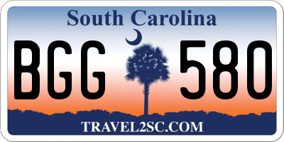 SC license plate BGG580
