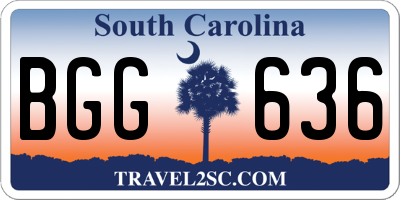SC license plate BGG636