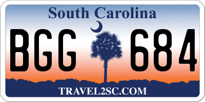 SC license plate BGG684