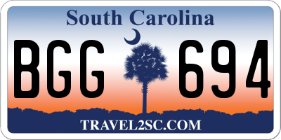 SC license plate BGG694