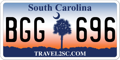 SC license plate BGG696