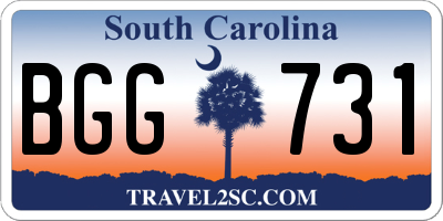SC license plate BGG731