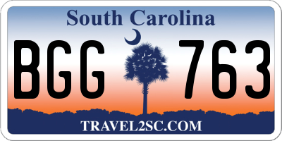 SC license plate BGG763
