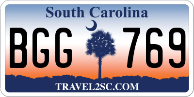 SC license plate BGG769