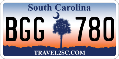 SC license plate BGG780