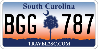 SC license plate BGG787