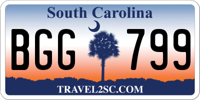 SC license plate BGG799