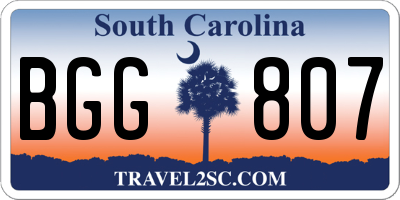 SC license plate BGG807