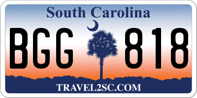 SC license plate BGG818