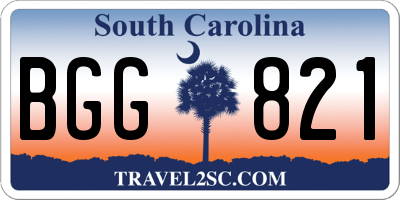 SC license plate BGG821