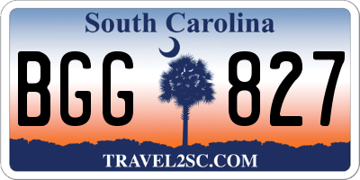 SC license plate BGG827