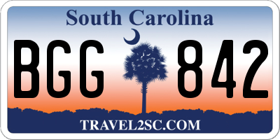SC license plate BGG842