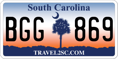 SC license plate BGG869