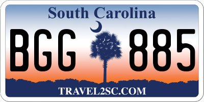 SC license plate BGG885