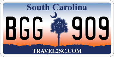 SC license plate BGG909