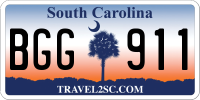 SC license plate BGG911