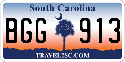 SC license plate BGG913