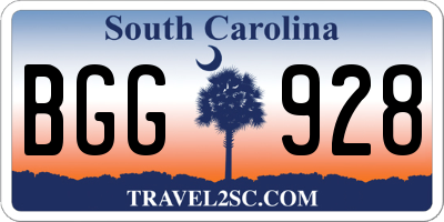 SC license plate BGG928