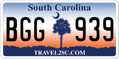 SC license plate BGG939
