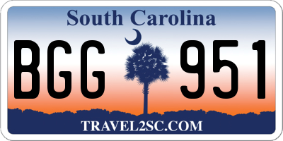 SC license plate BGG951