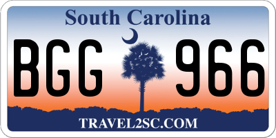 SC license plate BGG966