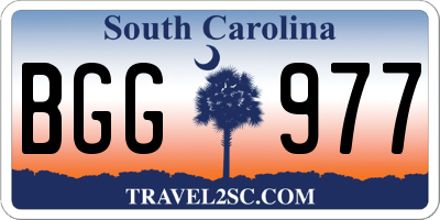 SC license plate BGG977