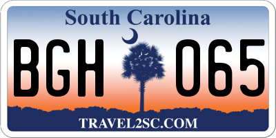 SC license plate BGH065