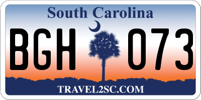 SC license plate BGH073