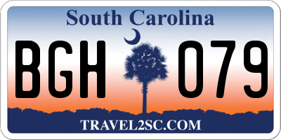 SC license plate BGH079