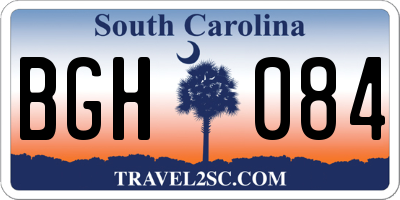 SC license plate BGH084
