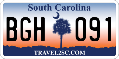 SC license plate BGH091
