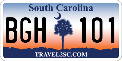 SC license plate BGH101
