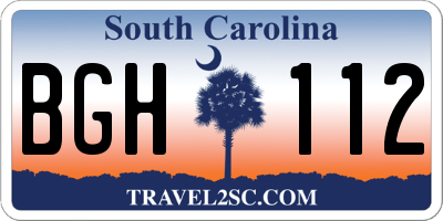 SC license plate BGH112