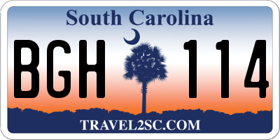 SC license plate BGH114