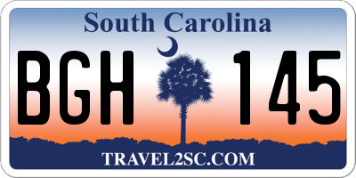 SC license plate BGH145