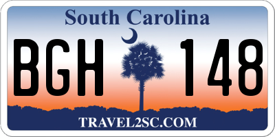 SC license plate BGH148