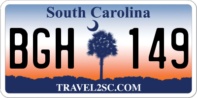 SC license plate BGH149