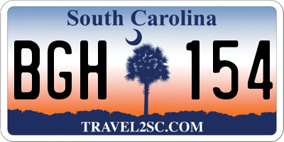 SC license plate BGH154