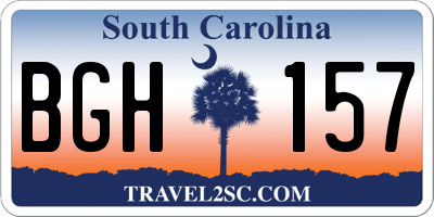 SC license plate BGH157