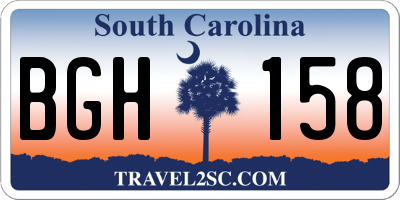 SC license plate BGH158