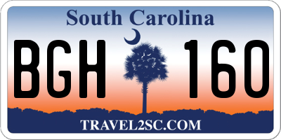 SC license plate BGH160