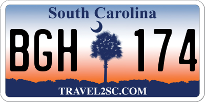 SC license plate BGH174