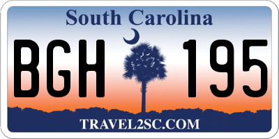 SC license plate BGH195