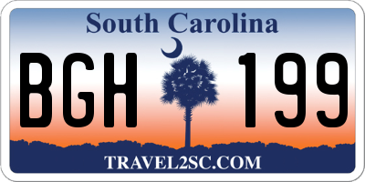 SC license plate BGH199