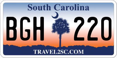 SC license plate BGH220