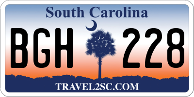 SC license plate BGH228
